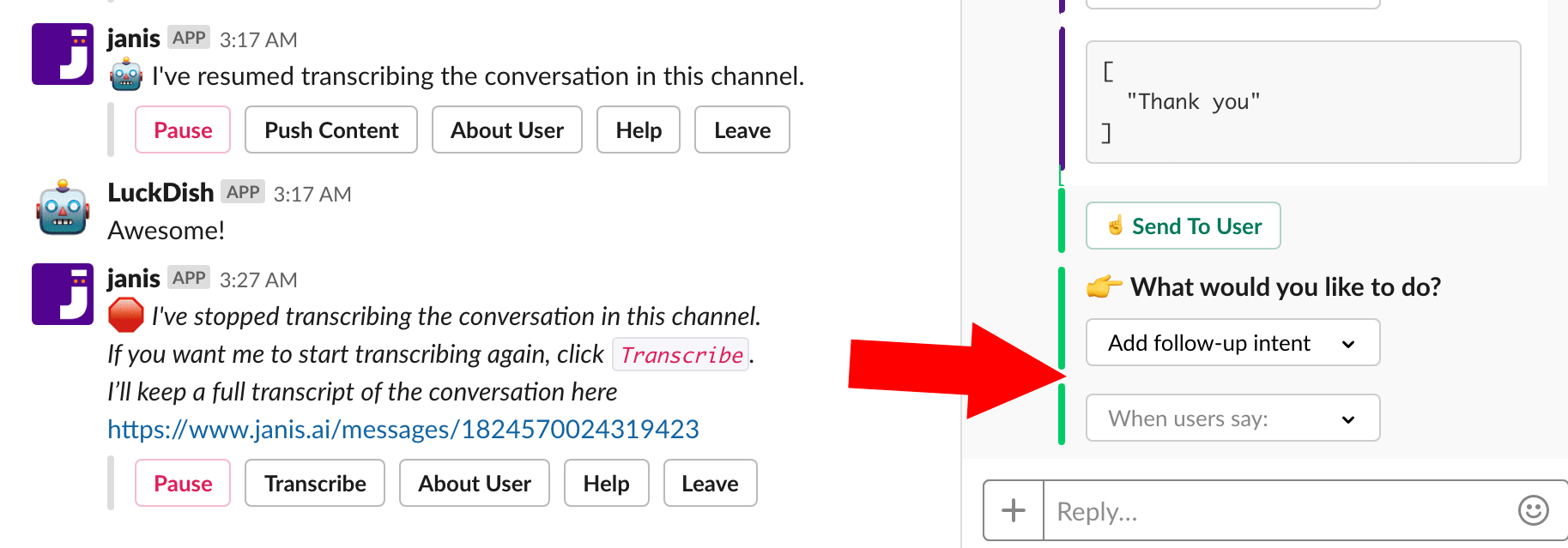 Dialogflow training in Slack