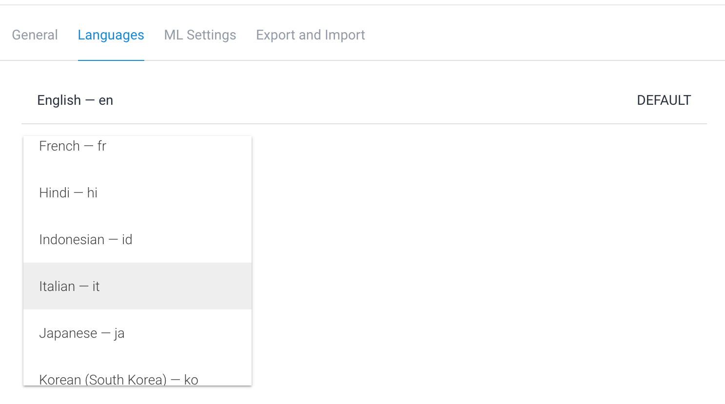 Dialogflow languages for Chatfuel