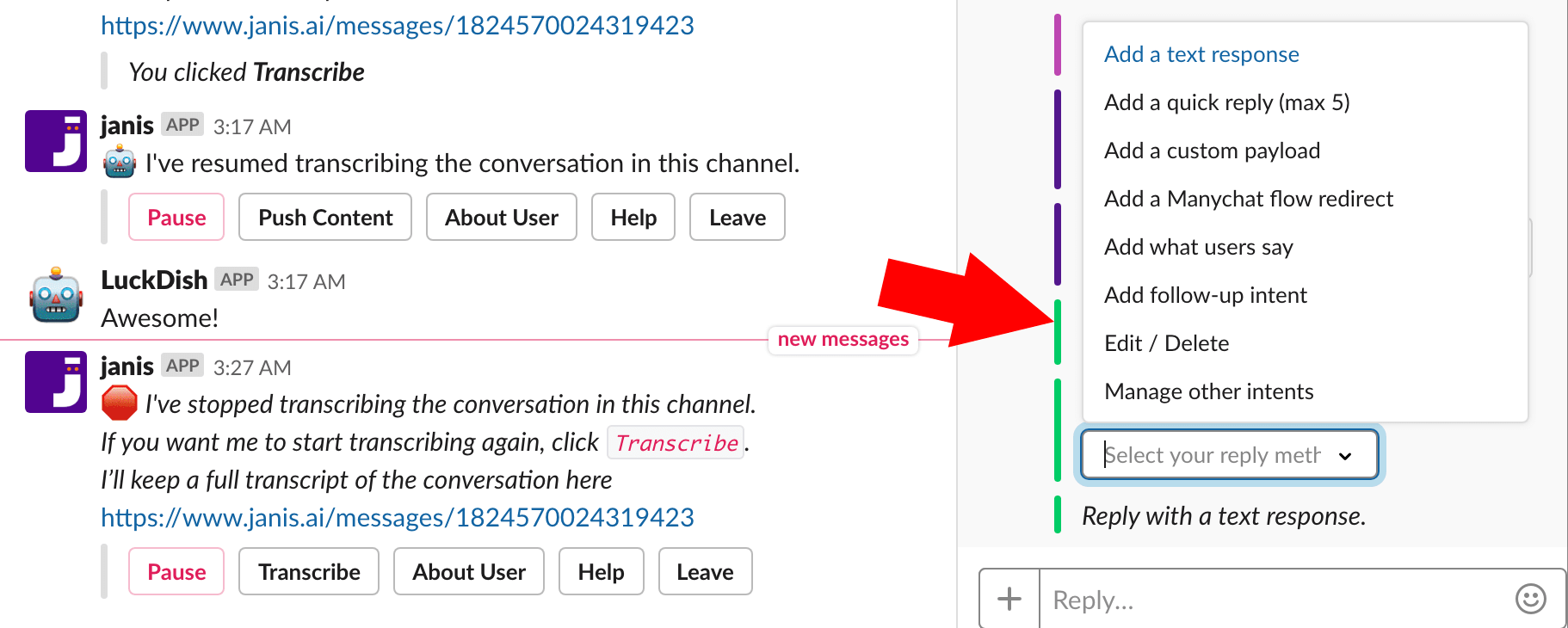 Dialogflow training in Slack