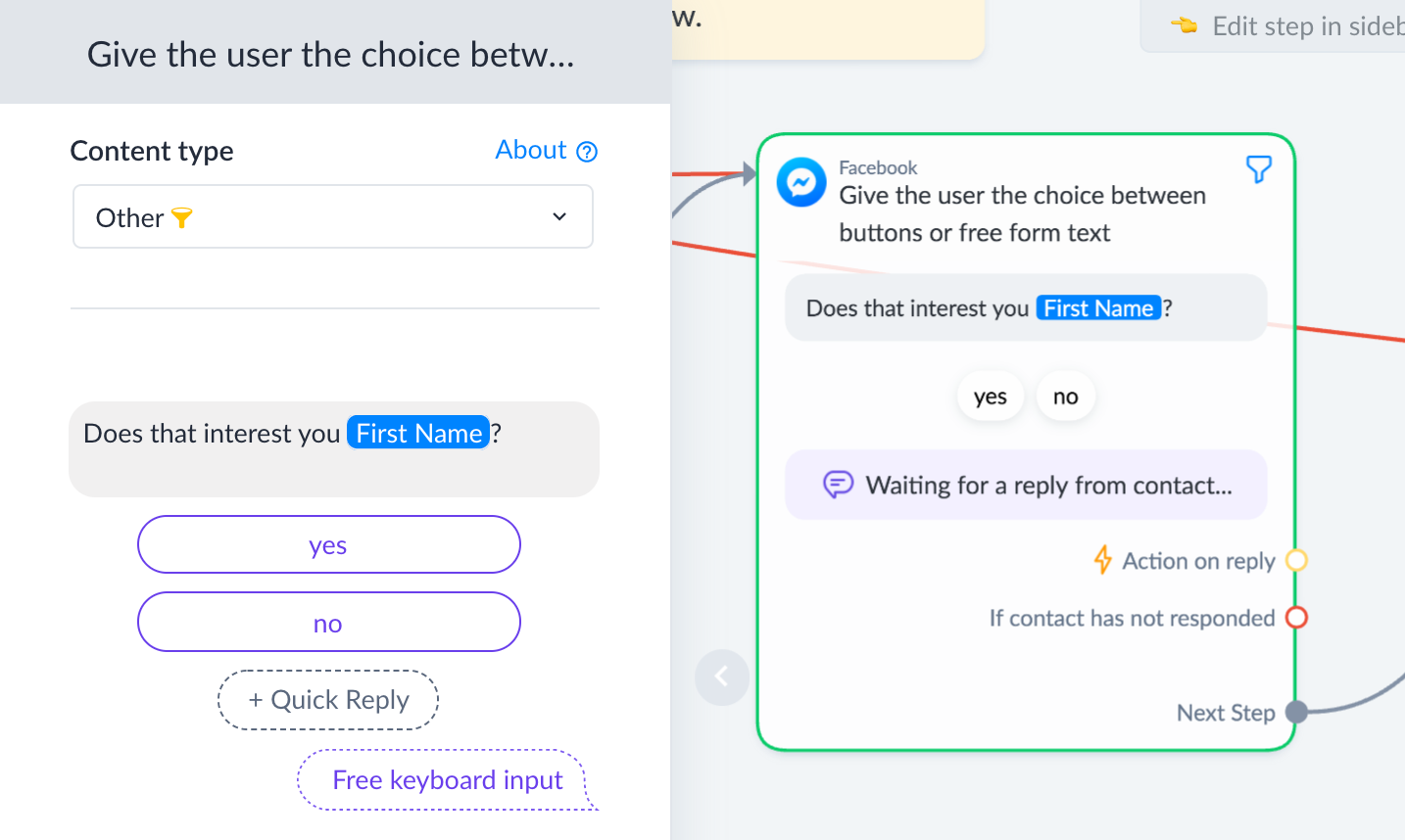 Dialogflow Context for Manychat