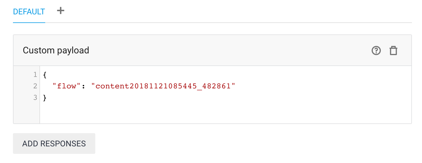 Dialogflow custom payloads