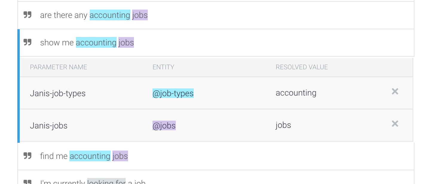 Dialogflow Entities for Manychat