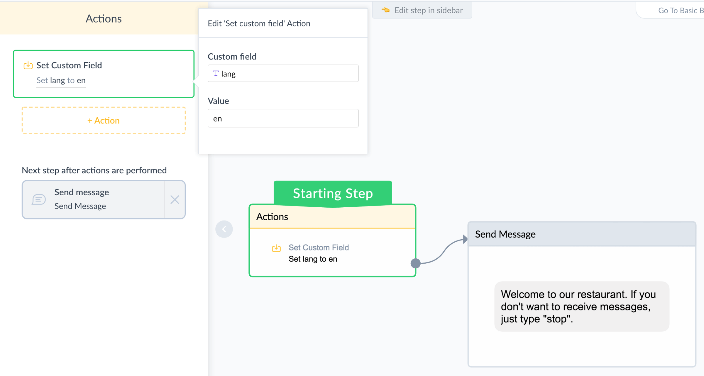 Dialogflow languages for Manychat