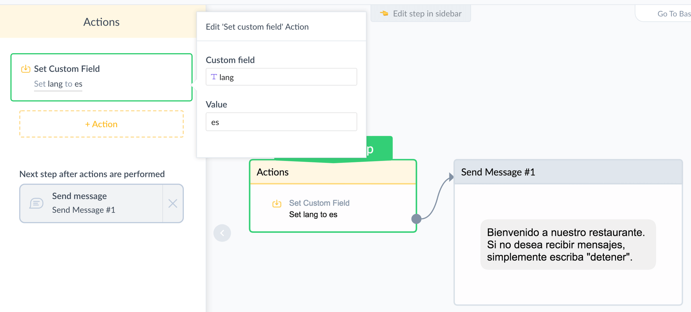 Dialogflow languages for Manychat