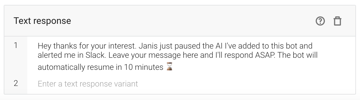 Janis Dialogflow alerts