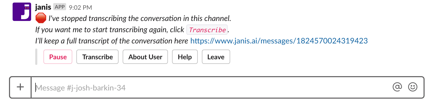 Janis Dialogflow alerts